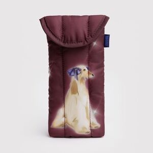 Burgundy Dog Print Padded Case
